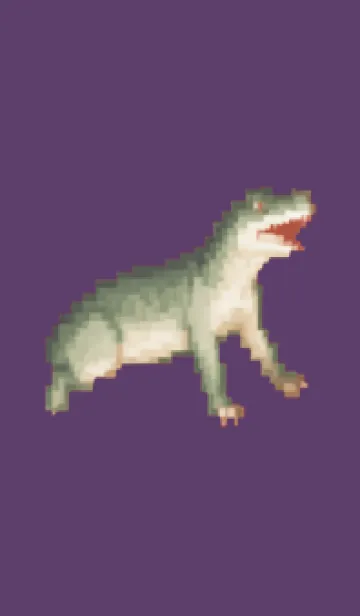 [LINE着せ替え] ワニのドット絵のきせかえ Purple 05の画像1