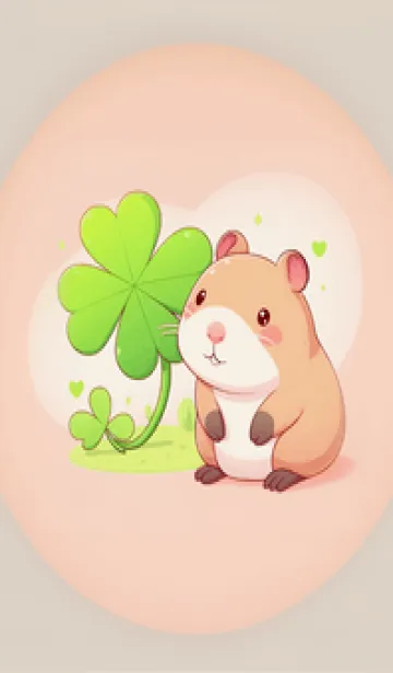 [LINE着せ替え] ラッキークローバーとカピバラの画像1