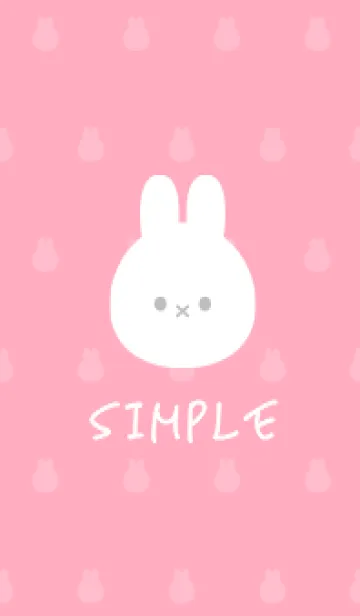 [LINE着せ替え] 【シンプル】うさぎピンクの画像1
