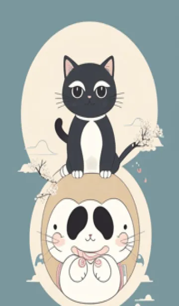 [LINE着せ替え] 快適な良い一日 - 可愛い黒猫 PXptCの画像1