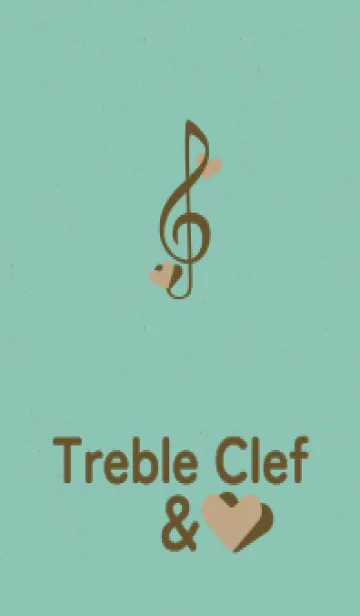 [LINE着せ替え] ト音記号＆♥ チョコミントの画像1