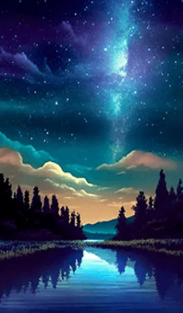 [LINE着せ替え] 綺麗な星空の夜景着せかえ#757の画像1