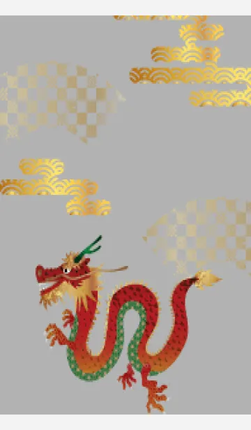 [LINE着せ替え] 赤い龍 白の画像1