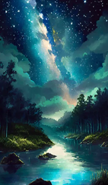 [LINE着せ替え] 綺麗な星空の夜景着せかえ#758の画像1