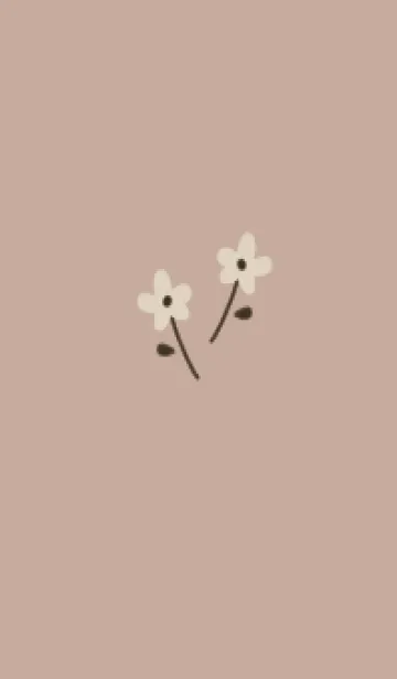 [LINE着せ替え] ベージュお花。大人可愛い。の画像1