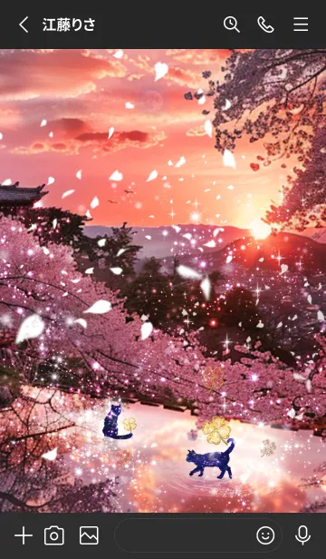 [LINE着せ替え] サクラとネコ 運気を上げる着せ替え#の画像2