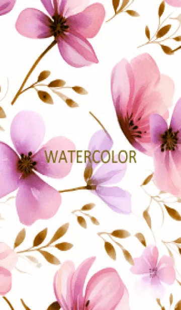 [LINE着せ替え] WATERCOLOR-PINK FLOWER 9の画像1