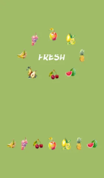 [LINE着せ替え] moss green 新鮮なフルーツの画像1