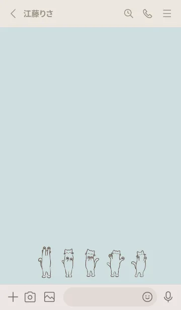 [LINE着せ替え] 立ち見ねこ -ライトブルー-の画像2