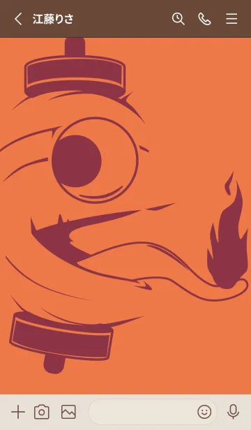 [LINE着せ替え] kabemon-提灯おばけ 黄丹の画像2