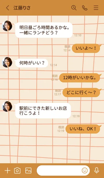 [LINE着せ替え] 韓国チェック 01の画像3