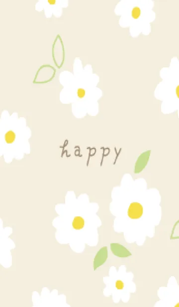 [LINE着せ替え] 白いお花と葉っぱ。18の画像1