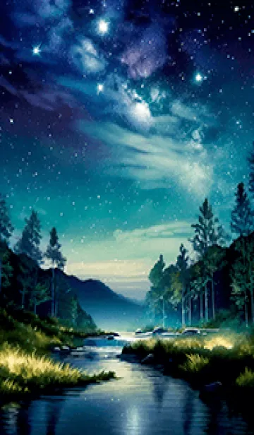 [LINE着せ替え] 綺麗な星空の夜景着せかえ#770の画像1