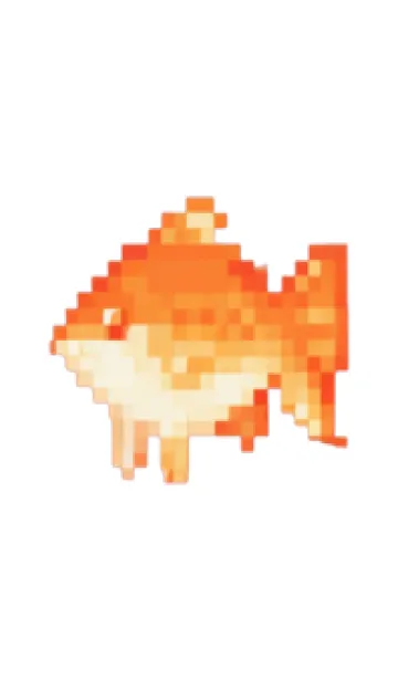 [LINE着せ替え] 金魚のドット絵のきせかえ BW 03の画像1