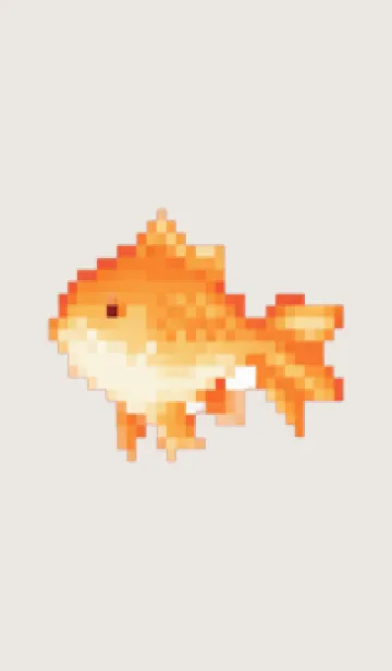 [LINE着せ替え] 金魚のドット絵のきせかえ Beige 01の画像1