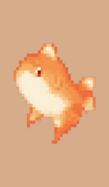 [LINE着せ替え] 金魚のドット絵のきせかえ Beige 02の画像1