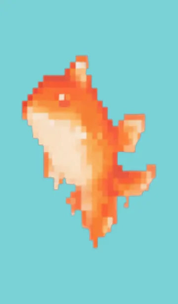 [LINE着せ替え] 金魚のドット絵のきせかえ Beige 04の画像1