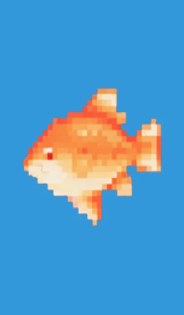 [LINE着せ替え] 金魚のドット絵のきせかえ Blue 02の画像1