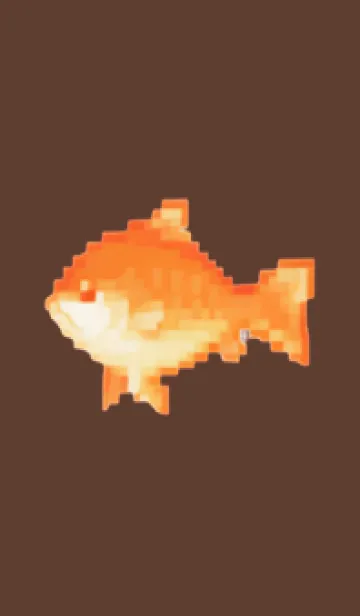 [LINE着せ替え] 金魚のドット絵のきせかえ Brown 01の画像1