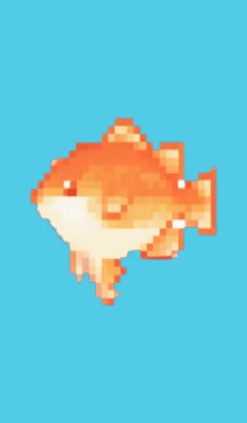 [LINE着せ替え] 金魚のドット絵のきせかえ Blue 03の画像1