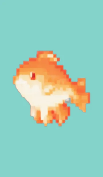 [LINE着せ替え] 金魚のドット絵のきせかえ Green 07の画像1