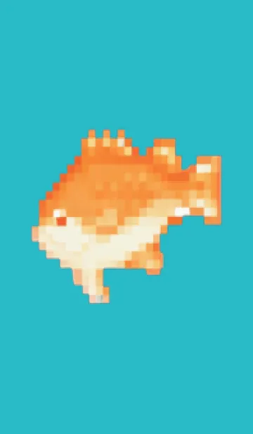 [LINE着せ替え] 金魚のドット絵のきせかえ Green 06の画像1