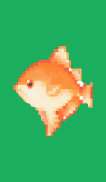 [LINE着せ替え] 金魚のドット絵のきせかえ Green 01の画像1