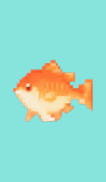 [LINE着せ替え] 金魚のドット絵のきせかえ Green 09の画像1