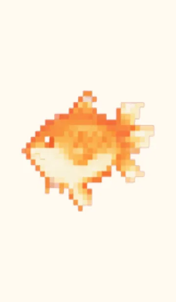 [LINE着せ替え] 金魚のドット絵のきせかえ Brown 04の画像1