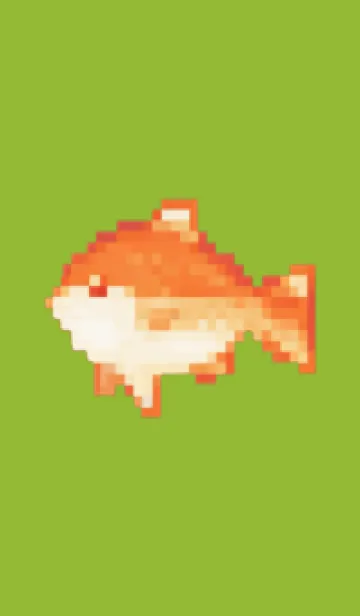 [LINE着せ替え] 金魚のドット絵のきせかえ Green 03の画像1