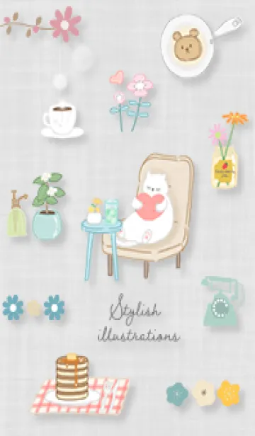 [LINE着せ替え] のんびり猫さん01_1の画像1