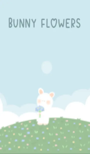 [LINE着せ替え] White Bear's Flower Fieldの画像1