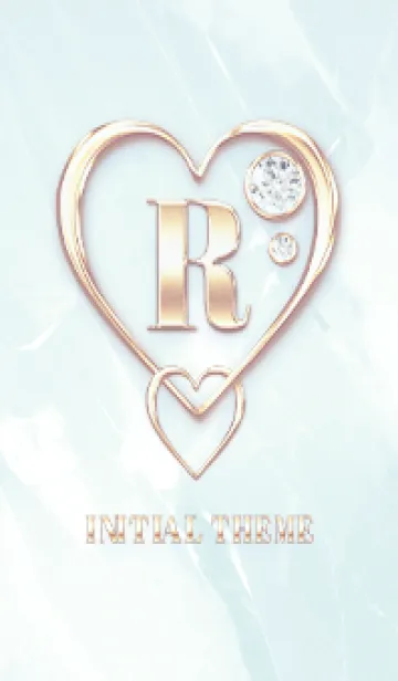 [LINE着せ替え] 【 R 】 Heart Charm & Initial - Blue 2の画像1