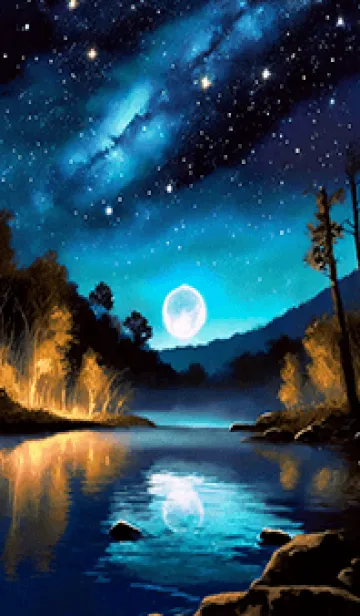 [LINE着せ替え] 綺麗な星空の夜景着せかえ#777の画像1