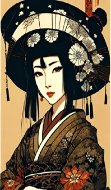 [LINE着せ替え] 浮世絵- 芸者花魁 iT03dの画像1