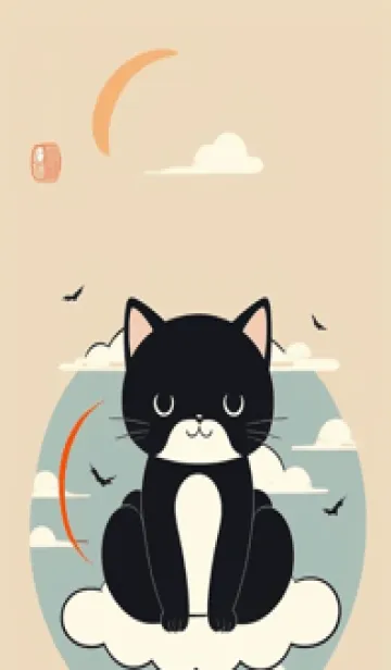 [LINE着せ替え] 快適な良い一日 - 可愛い黒猫 Sf7Tzの画像1