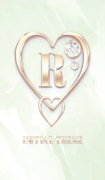 [LINE着せ替え] 【 R 】 Heart Charm & Initial - Greenの画像1