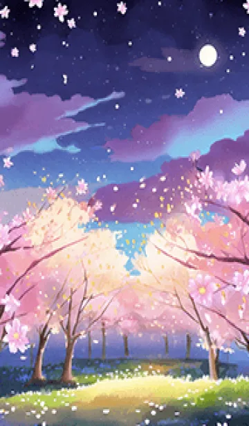 [LINE着せ替え] 美しい夜桜の着せかえ#644の画像1