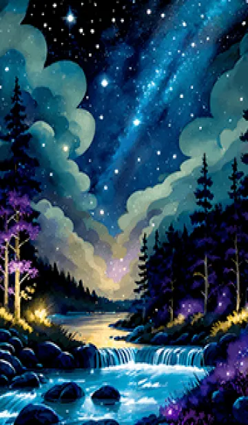 [LINE着せ替え] 綺麗な星空の夜景着せかえ#779の画像1