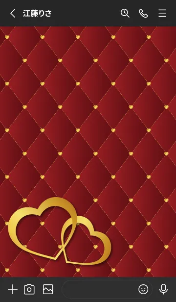 [LINE着せ替え] ハートのペアリング 黒色の画像2