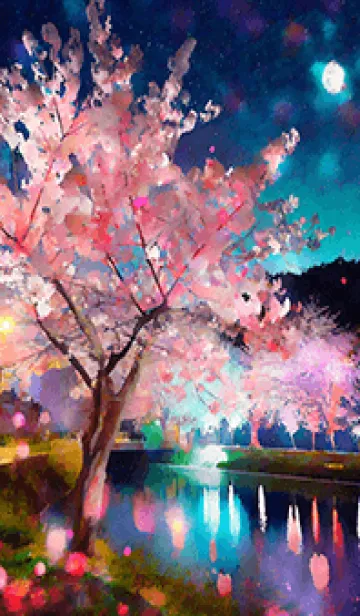 [LINE着せ替え] 美しい夜桜の着せかえ#646の画像1