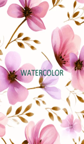 [LINE着せ替え] WATERCOLOR-PINK FLOWER 10の画像1