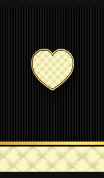 [LINE着せ替え] キルティングのハート 黒色の画像1