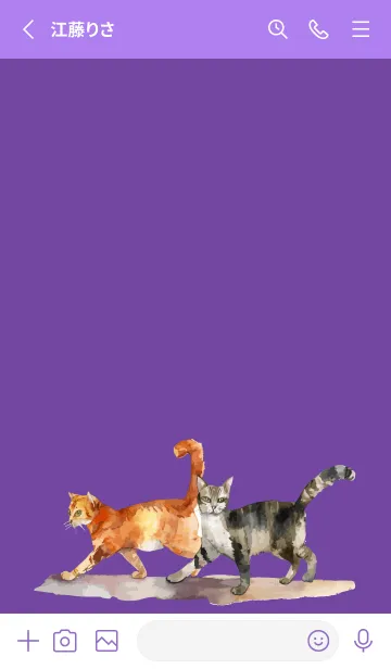 [LINE着せ替え] purple 二匹の猫の画像2