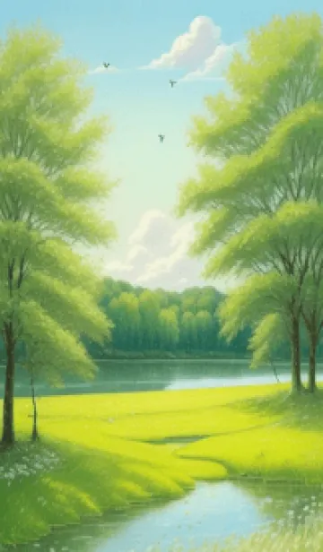 [LINE着せ替え] 田園風光-春の丘の草原 ZvR3jの画像1