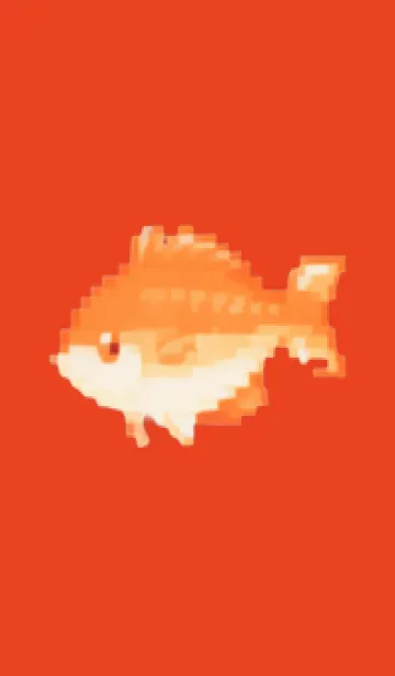 [LINE着せ替え] 金魚のドット絵のきせかえ Red 03の画像1