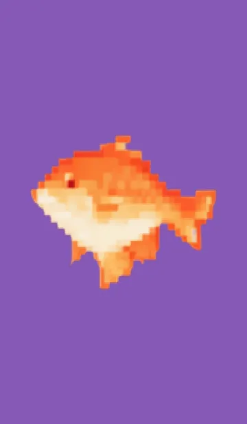 [LINE着せ替え] 金魚のドット絵のきせかえ Purple 01の画像1