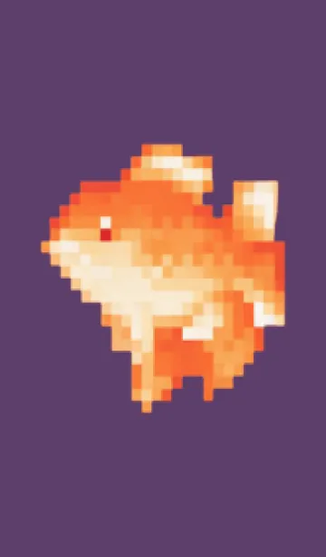 [LINE着せ替え] 金魚のドット絵のきせかえ Purple 05の画像1