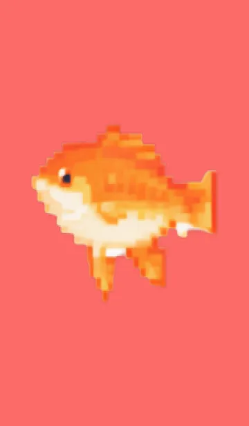 [LINE着せ替え] 金魚のドット絵のきせかえ Red 01の画像1