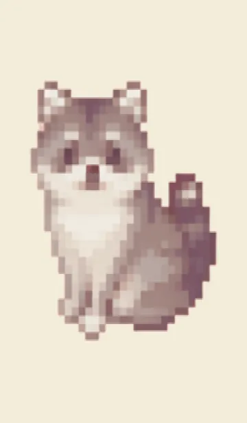 [LINE着せ替え] たぬきのドット絵のきせかえ Beige 03の画像1